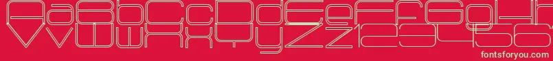 Radio1875Outlined-fontti – vihreät fontit punaisella taustalla