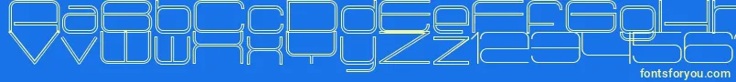 Radio1875Outlined Font – Yellow Fonts on Blue Background