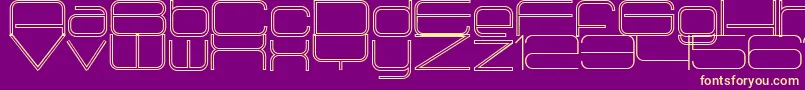 Radio1875Outlined Font – Yellow Fonts on Purple Background