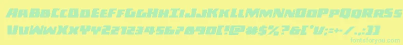 Darkallianceital Font – Green Fonts on Yellow Background