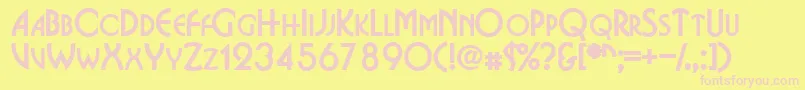 Weitere Informationen zur EpitomescapssskBold-Schriftart EpitomescapssskBold-Schriftart – Rosa Schriften auf gelbem Hintergrund