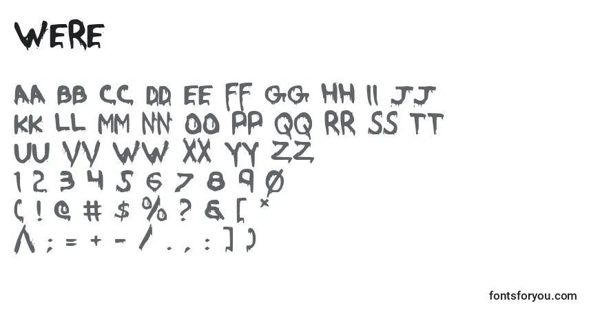 Шрифт Were – алфавит, цифры, специальные символы