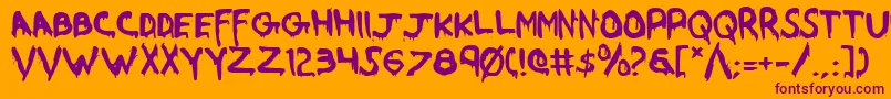 Were Font – Purple Fonts on Orange Background