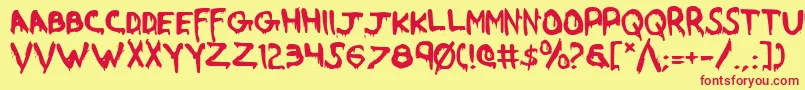 フォントWere – 赤い文字の黄色い背景