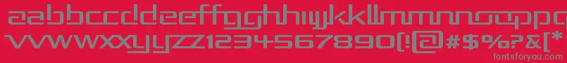 フォントRepublikaIiExp – 赤い背景に灰色の文字