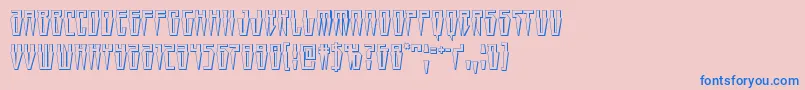 Swordtooth3D-Schriftart – Blaue Schriften auf rosa Hintergrund