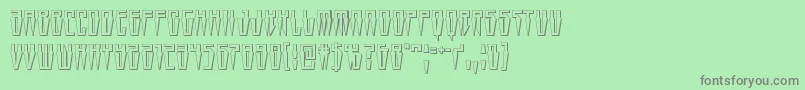 Swordtooth3D-Schriftart – Graue Schriften auf grünem Hintergrund