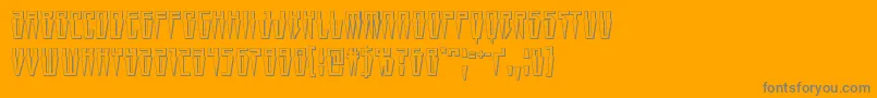 Swordtooth3D-Schriftart – Graue Schriften auf orangefarbenem Hintergrund