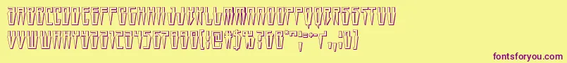 Swordtooth3D Font – Purple Fonts on Yellow Background