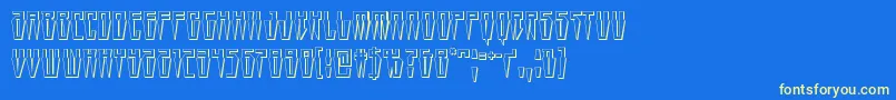 Swordtooth3D Font – Yellow Fonts on Blue Background