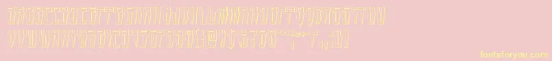 Swordtooth3D-Schriftart – Gelbe Schriften auf rosa Hintergrund