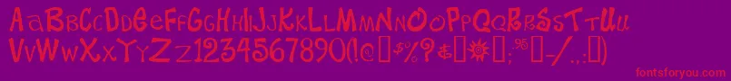 Beachtyp Font – Red Fonts on Purple Background