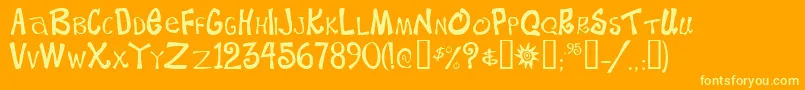 Beachtyp Font – Yellow Fonts on Orange Background