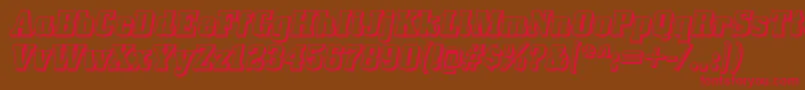 BullpenthreedRegular Font – Red Fonts on Brown Background