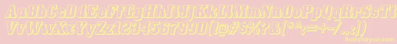 BullpenthreedRegular Font – Yellow Fonts on Pink Background