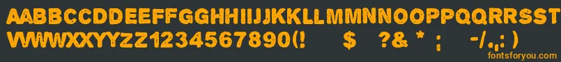 フォントAlph – 黒い背景にオレンジの文字