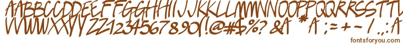 Lush-fontti – ruskeat fontit valkoisella taustalla