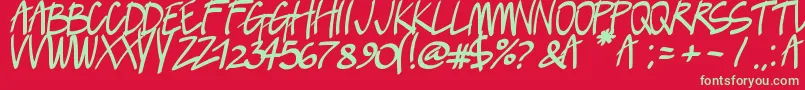 Lush Font – Green Fonts on Red Background