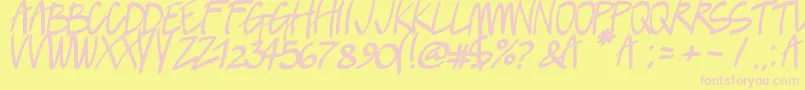 Lush Font – Pink Fonts on Yellow Background
