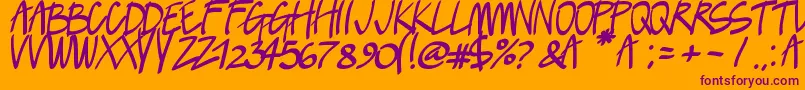 Lush-fontti – violetit fontit oranssilla taustalla