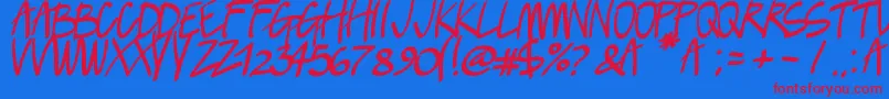 Lush Font – Red Fonts on Blue Background