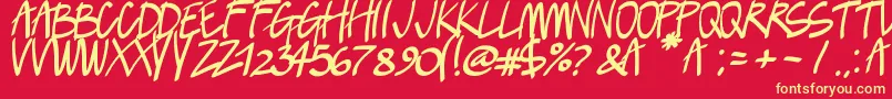 Lush Font – Yellow Fonts on Red Background