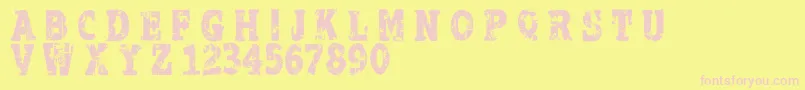 フォントApocalypseRegular – ピンクのフォント、黄色の背景