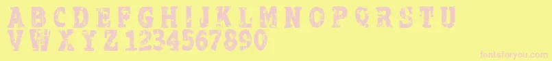 ApocalypseRegular Font – Pink Fonts on Yellow Background