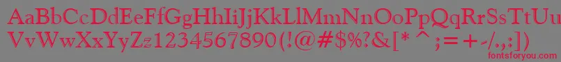 GoudyHandtooledBt Font – Red Fonts on Gray Background