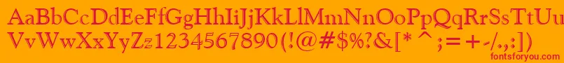 GoudyHandtooledBt Font – Red Fonts on Orange Background