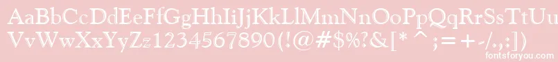 Police GoudyHandtooledBt – polices blanches sur fond rose