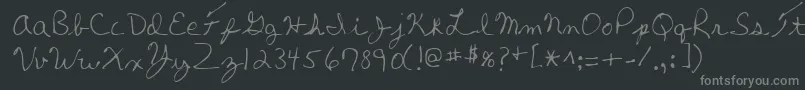 フォントThomasRegular – 黒い背景に灰色の文字