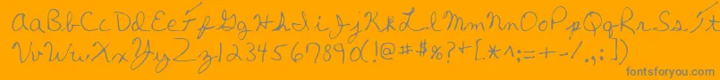 ThomasRegular-Schriftart – Graue Schriften auf orangefarbenem Hintergrund