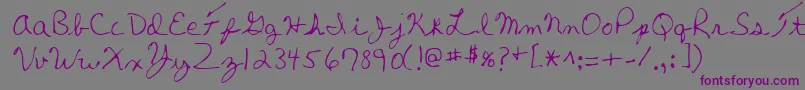 Шрифт ThomasRegular – фиолетовые шрифты на сером фоне
