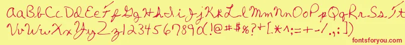 ThomasRegular Font – Red Fonts on Yellow Background