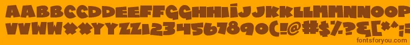 Chublings-Schriftart – Braune Schriften auf orangefarbenem Hintergrund