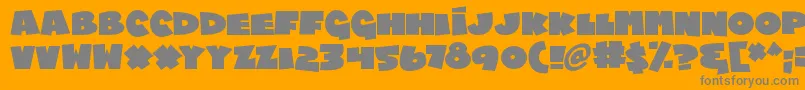 Chublings-Schriftart – Graue Schriften auf orangefarbenem Hintergrund