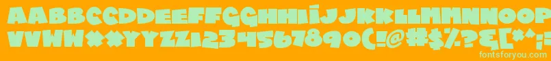 Chublings-Schriftart – Grüne Schriften auf orangefarbenem Hintergrund