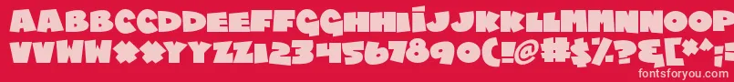 Chublings Font – Pink Fonts on Red Background