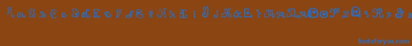 Czcionka ThatsAmore – niebieskie czcionki na brązowym tle