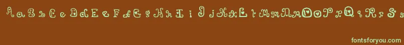 ThatsAmore-fontti – vihreät fontit ruskealla taustalla