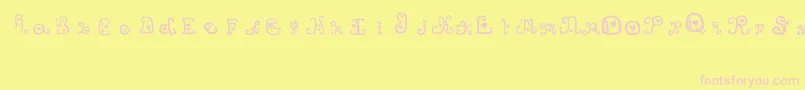 ThatsAmore-fontti – vaaleanpunaiset fontit keltaisella taustalla