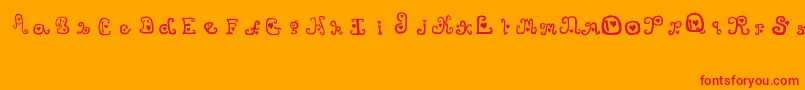ThatsAmore-Schriftart – Rote Schriften auf orangefarbenem Hintergrund