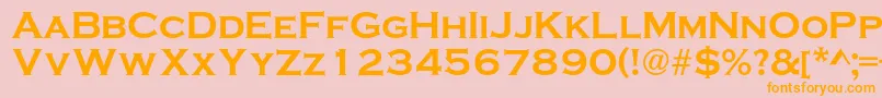 フォントVacansiaextendedcBold – オレンジの文字がピンクの背景にあります。