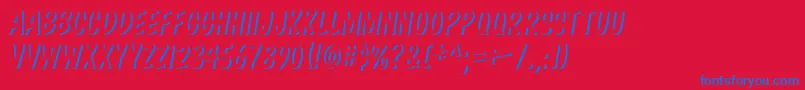 Komtite Font – Blue Fonts on Red Background