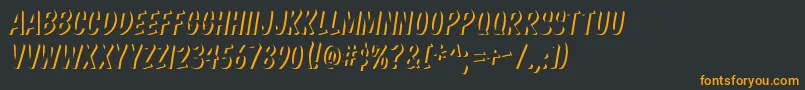 フォントKomtite – 黒い背景にオレンジの文字