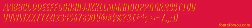 Komtite Font – Orange Fonts on Red Background