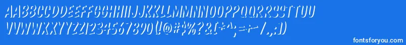 フォントKomtite – 青い背景に白い文字