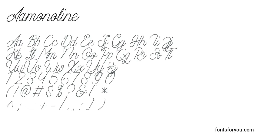 Schriftart Aamonoline – Alphabet, Zahlen, spezielle Symbole