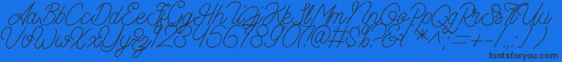 Aamonoline Font – Black Fonts on Blue Background